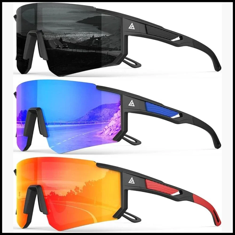 Polarized Sports Sunglasses UV400 Protection Wrap Around